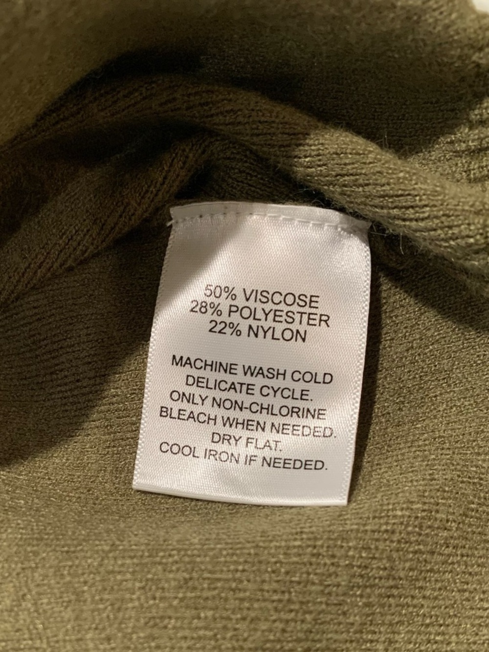 Calligraphie Anthropologie Knit Sweater Bomber Utility Jacket, Olive Green, XS - Picture 7 of 11